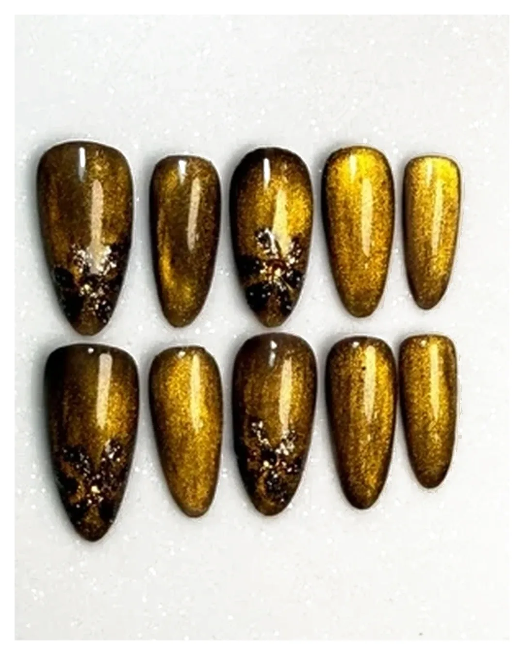 Liquid gold studio flat lay