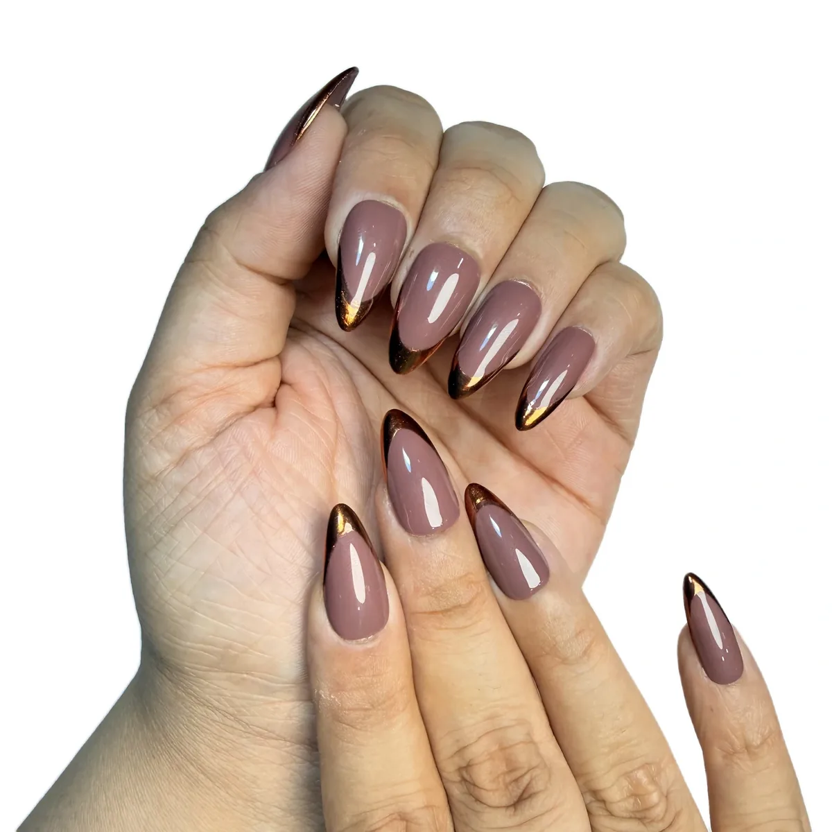Espresso veil handcrafted press-on nails