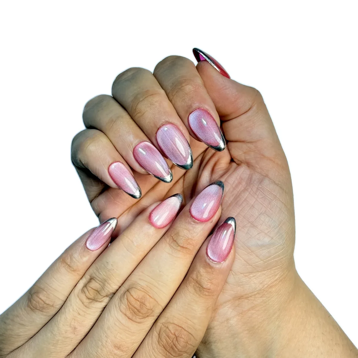 Glazed berry handcrafted press-on nails